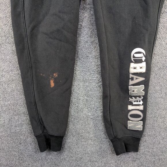 Champion Reverse Weave Mens Spell Out Jogger Pants S Black Wide Band Vintage - Picture 4 of 14